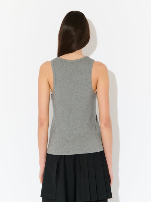 LOGO TANK TOP in GREY MARL WHITE | Charles Jeffrey Loverboy