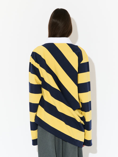TOPSY TURVY POLO in YELLOW NAVY | Charles Jeffrey Loverboy