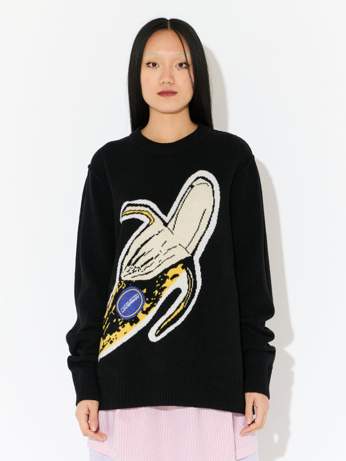 GRAPHIC JUMPER in BLACK YELLOW BANANA | Charles Jeffrey Loverboy
