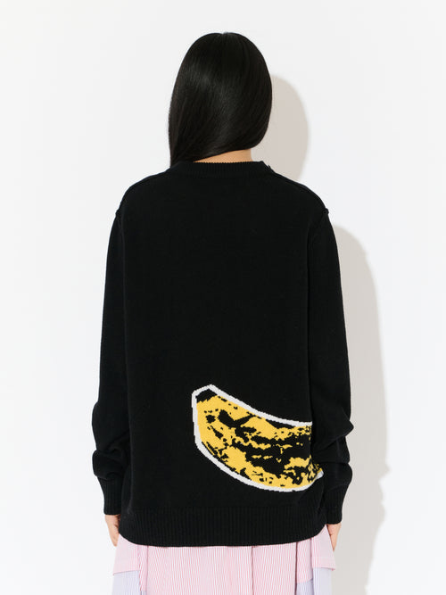 GRAPHIC JUMPER in BLACK YELLOW BANANA | Charles Jeffrey Loverboy