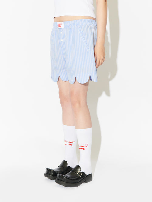 SCALLOPED BOXER SHORTS in BLUE | Charles Jeffrey Loverboy