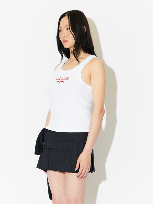 LOGO TANK TOP in WHITE | Charles Jeffrey Loverboy
