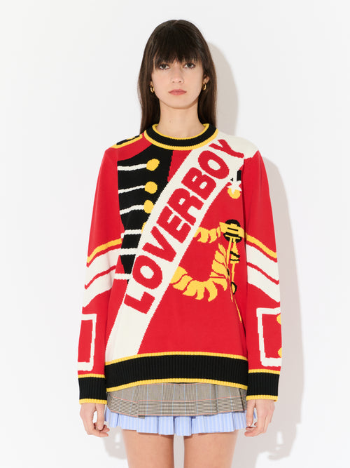 LOVERBOY LOGO JUMPER in RED | Charles Jeffrey Loverboy