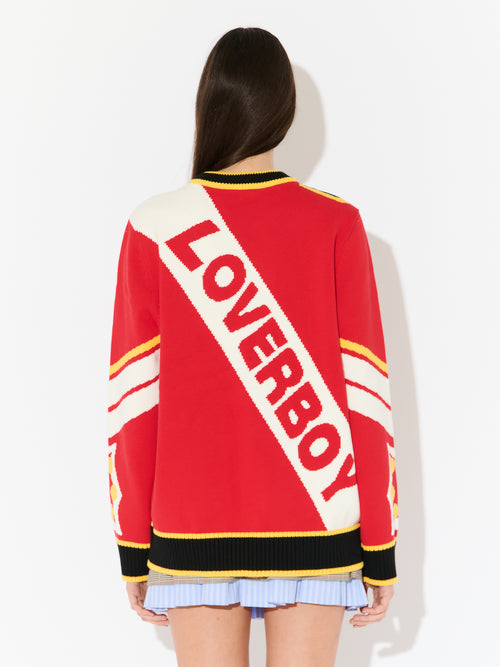 LOVERBOY LOGO JUMPER in RED | Charles Jeffrey Loverboy