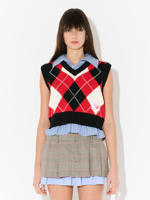 SMART CROPPED VEST in RED | Charles Jeffrey Loverboy