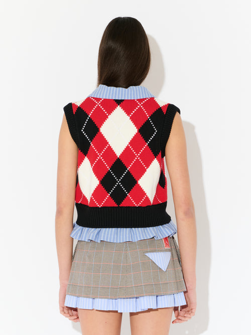 SMART CROPPED VEST in RED | Charles Jeffrey Loverboy