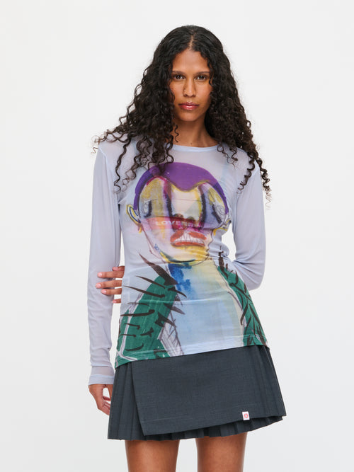POWERMESH LONG SLEEVE TEE in BABY BLUE | Charles Jeffrey Loverboy