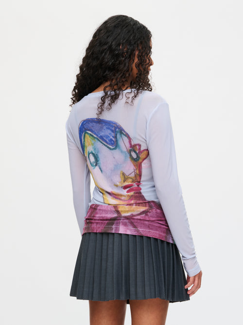 POWERMESH LONG SLEEVE TEE in BABY BLUE | Charles Jeffrey Loverboy