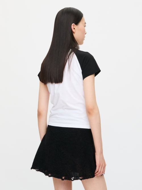 GRAPHIC BABY RAGLAN TEE in WHITE BLACK | Charles Jeffrey Loverboy