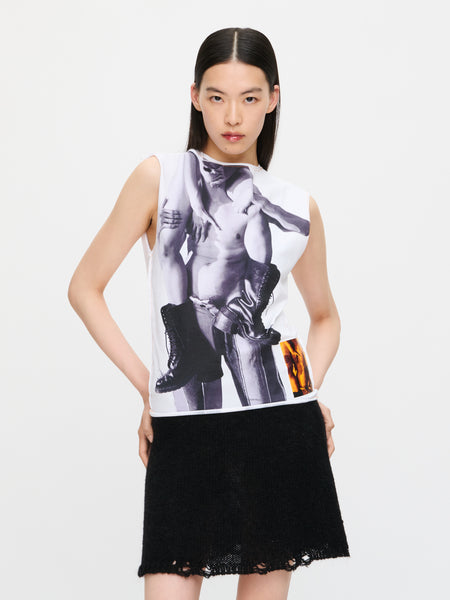 GRAPHIC TANK TOP in WHITE – Charles Jeffrey Loverboy