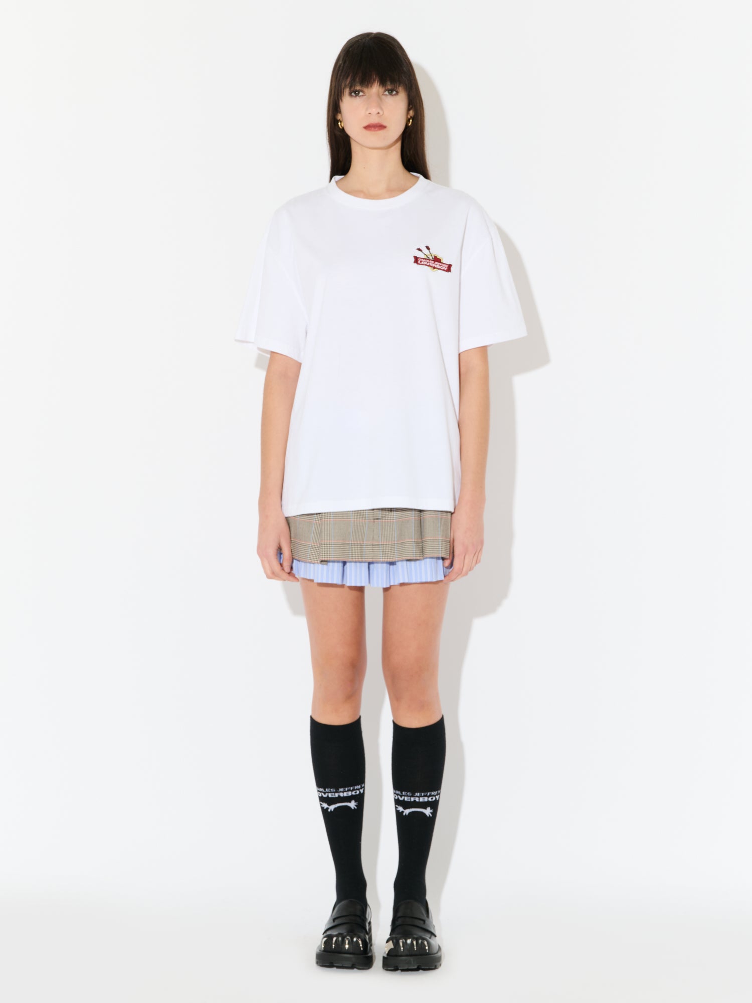 Charles Jeffrey LOVERBOY: Black Turn Up T-Shirt | SSENSE