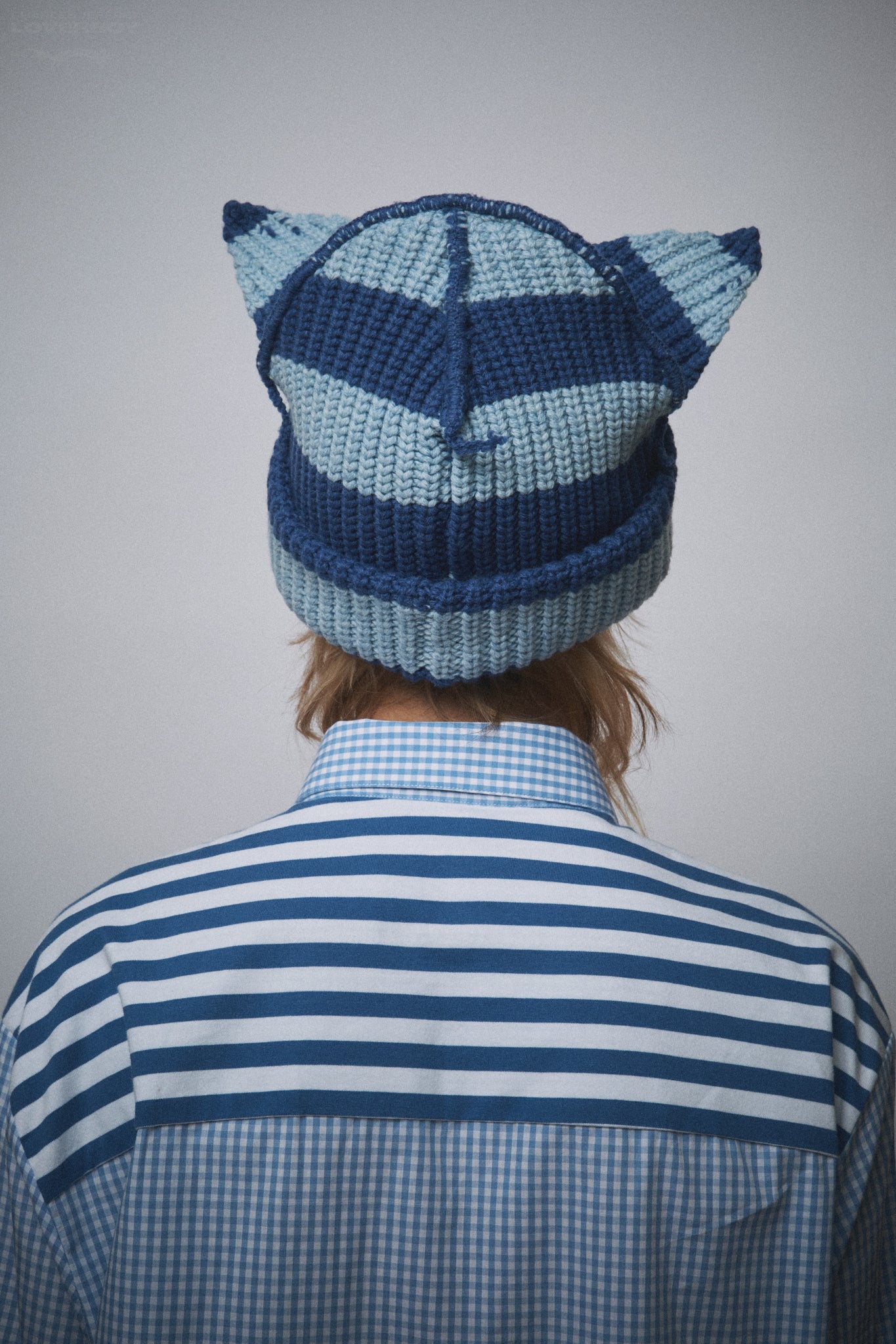 CHUNKY EARS BEANIE in BLUE STRIPE – Charles Jeffrey Loverboy