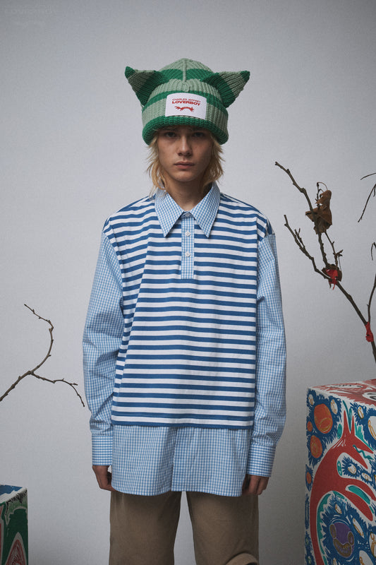 MERGE SHIRT in BLUE GINGHAM