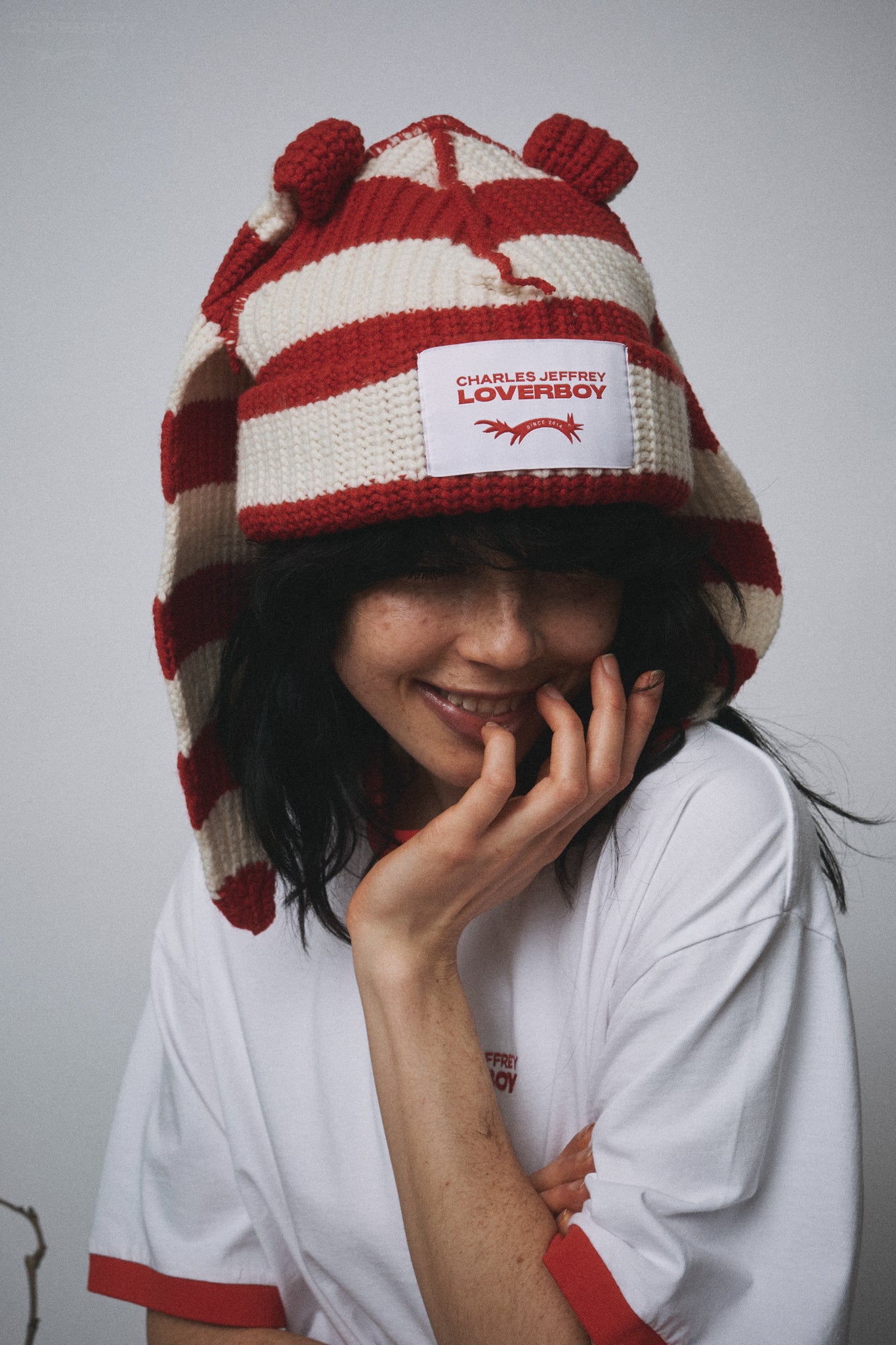 帽子 CHARLESJEFFREYLOVERBOYChunkyRabbitB CHUNKY RABBIT BEANIE in BLACK – Charles Jeffrey Loverboy