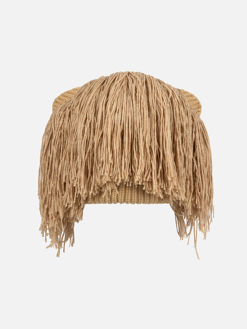 SUPERSIZED LION BEANIE in BEIGE | Charles Jeffrey Loverboy