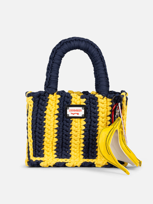 BUCKET BAG WITH BANANA PEEL KEYRING in BLUE