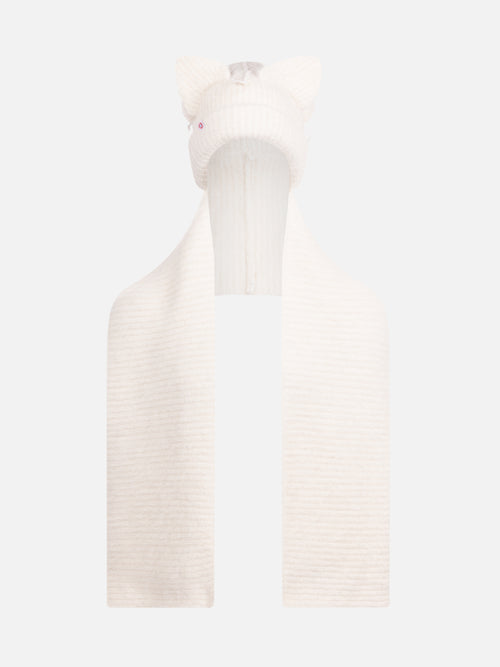 ALPACA CHUNKY EARS BEANIE SCARF in ECRU | Charles Jeffrey Loverboy