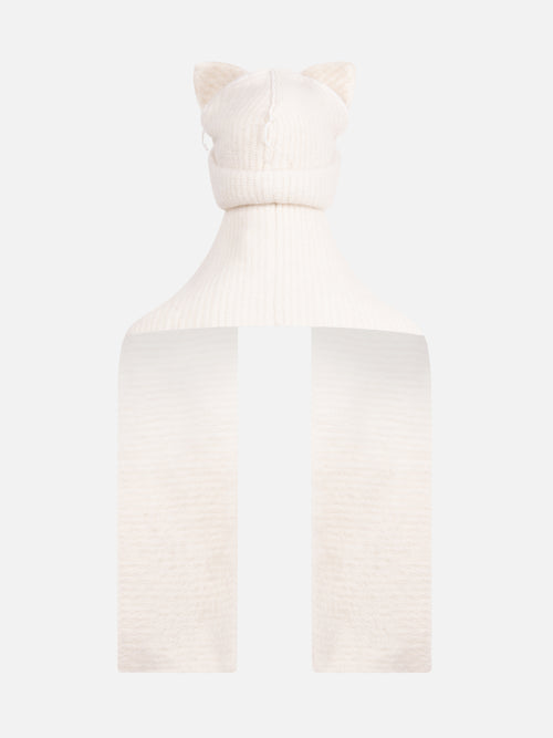 ALPACA CHUNKY EARS BEANIE SCARF in ECRU | Charles Jeffrey Loverboy