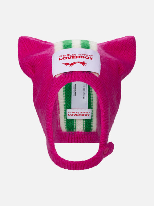 EARS BONNET in PINK GREEN WHITE | Charles Jeffrey Loverboy